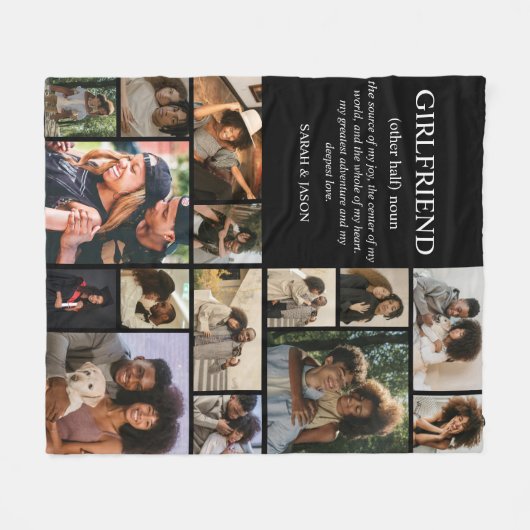 Girlfriend Definition Photo Collage Fleecedecke (Vorderseite (Horizontal))