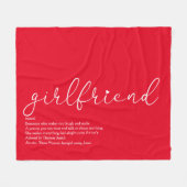 Girlfriend Definition Script Liebe Heart Red Fleecedecke (Vorderseite (Horizontal))