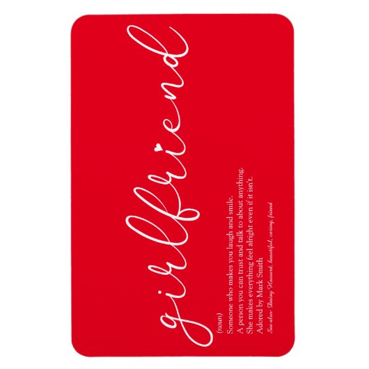 Girlfriend Definition Script Liebe Heart Red Magnet (Vertikal)
