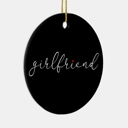 Girlfriend Definition Script Red Liebe Herz Keramik Ornament (Rechts)