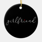 Girlfriend Definition Script Red Liebe Herz Keramik Ornament (Vorne)
