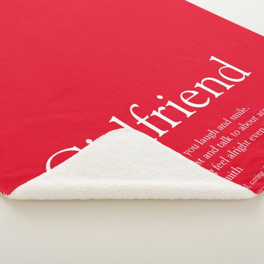 Girlfriend Definition Sprichwort Modern Red Sherpadecke (3/4)