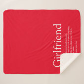 Girlfriend Definition Sprichwort Modern Red Sherpadecke (Vorderseite (Horizontal))