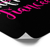 Girlfriend Fiancee Shirt Engagement Party Couple T Poster (Ecke)