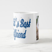 Girlfriend Foto Blue Script Jumbo-Tasse (Vorderseite)