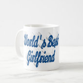 Girlfriend Foto Blue Script Kaffeetasse (Vorderseite Links)