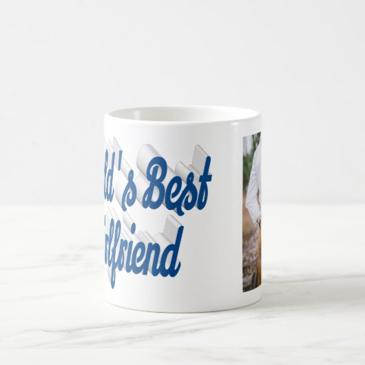Girlfriend Foto Blue Script Kaffeetasse (Mittel)