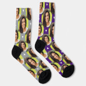 Girlfriend Foto for Boyfriend Fun Lila Gray Pho Socken (Rechts)