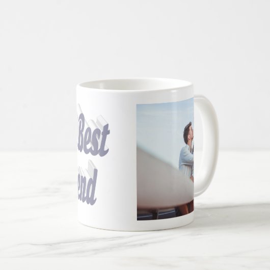 Girlfriend Foto Grautypografie Kaffeetasse (VorderseiteRechts)