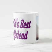 Girlfriend Foto lila Typografie Jumbo-Tasse (Vorderseite)