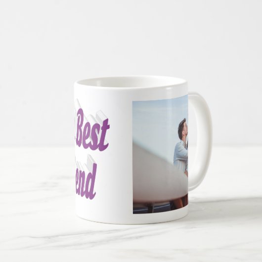 Girlfriend Foto lila Typografie Kaffeetasse (VorderseiteRechts)