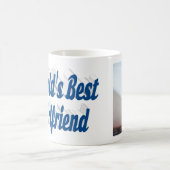 Girlfriend Foto Sea Blue Typografy Kaffeetasse (Mittel)