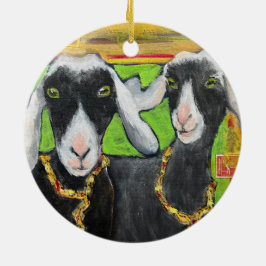 Girlfriend Goat Liebe Keramik Ornament