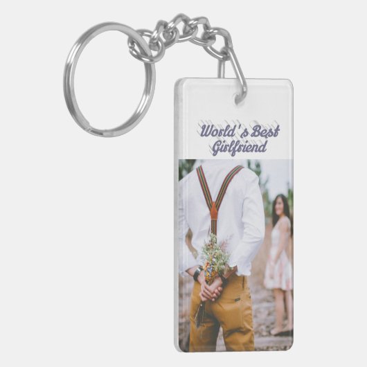 Girlfriend-Grauskript Schlüsselanhänger (Vorderseite links)