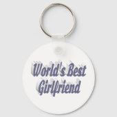 Girlfriend-Grautypografie Schlüsselanhänger (Rückseite)