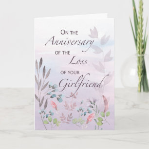 Girlfriend Jubiläum von Loss Watercolor Florals Karte