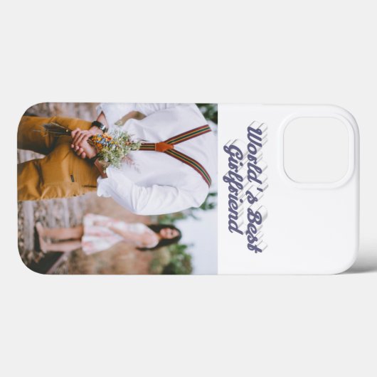 Girlfriend photo gray script Case-Mate iPhone hülle (Rückseite (Horizontal))