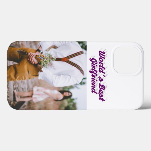 Girlfriend photo purple script Case-Mate iPhone hülle (Rückseite (Horizontal))