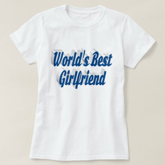 Girlfriend Sea Blue Typografy T-Shirt (Design vorne)
