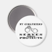 Girlfriend Serves Protected - Hat Magnet (Vorderseite/Rückseite)