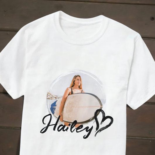 Girlfriend Simple Modern Grunge Heart Cool Photo T-Shirt