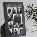 Girlfriend Together Forever Foto Collage Fotoplatte<br><div class="desc">Erinnerungen machen die besten Geschenke, Freundinnen werden diese nachdenkliche, moderne Collage-Plakette aus Foto Liebe, zum Valentinstag, Geburtstag, Jubiläum und andere besondere Mitgefühl. Die Plakette enthält 9 Fotos, den Vorlagentext "GIRLFRIEND, FOREVER TOGETHER", über einen Chalkboard-Effekt-Hintergrund, personalisiert mit Ihren Namen und Jahr. Alle Stile und Farben des Schriftartes können geändert werden, indem...</div>