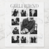 Girlfriend Together Forever Foto Collage Weinetikett (Einzelnes Label)