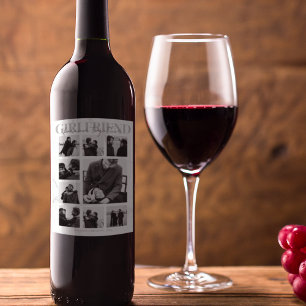 Girlfriend Together Forever Foto Collage Weinetikett