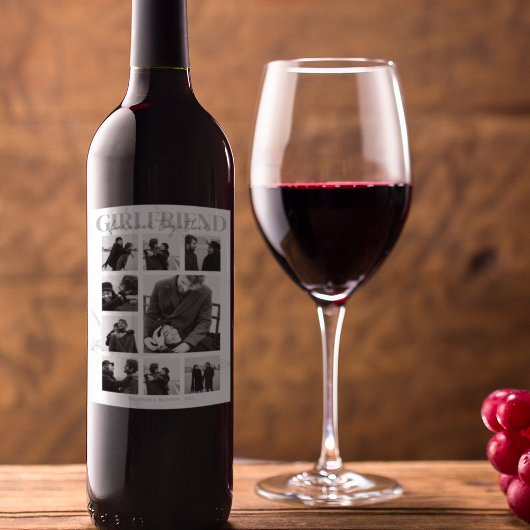 Girlfriend Together Forever Foto Collage Weinetikett