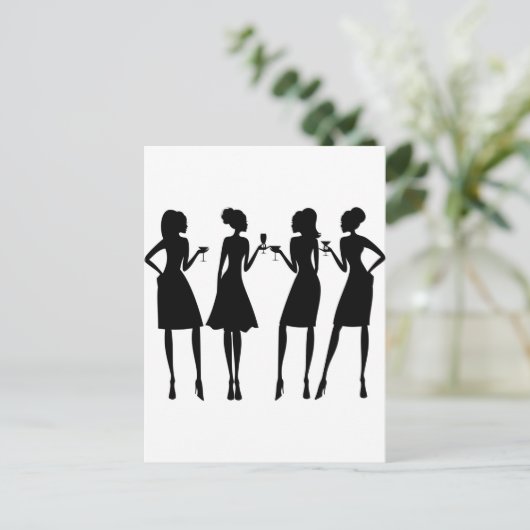 Girlfriends Postkarte (Stehend Vorderseite)