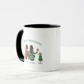 Girlfriends, Sisters Dog Cat Home for Christmas Tasse (Vorderseite Links)
