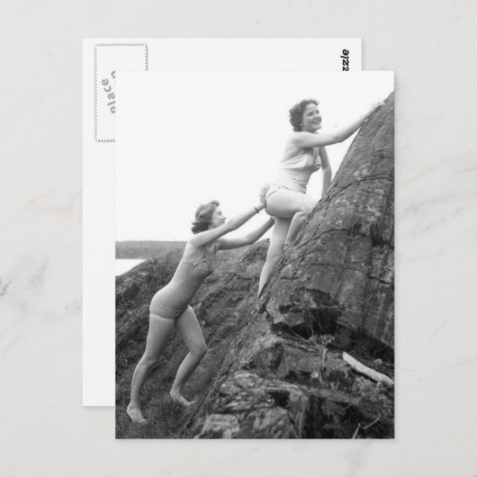 Girlfriends Vintages Foto Postkarte (Vorne/Hinten)