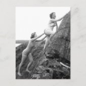 Girlfriends Vintages Foto Postkarte (Vorderseite)