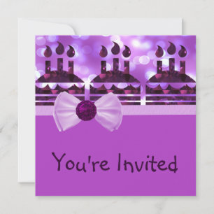 Girlie Bokeh Geburtstagskuchen Gemeinen Einladung