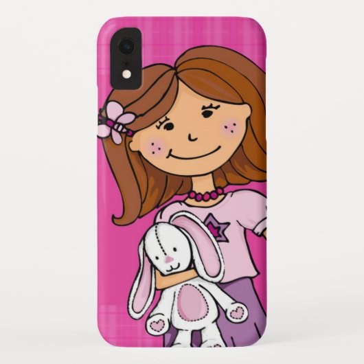 Girlie Bunny Kaninchen Umarmung Grafik pink Case-Mate iPhone Hülle (Rückseite)