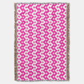 Girlie Candy Pink und White Chevrons Throw Blanket Decke (Vorderseite Vertikal)