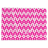 Girlie Candy Pink und White Zigzags Große Geschenk Große Geschenktüte (Rückseite)