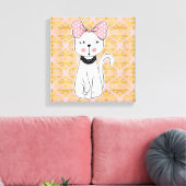 Girlie Cat Wrapped Canvas Print Leinwanddruck (Insitu (Wohnzimmer))