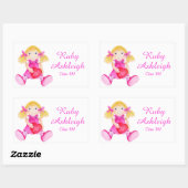 Girlie Doll art kids school book sticker (Blatt)