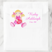 Girlie Doll art kids school book sticker (Tasche)