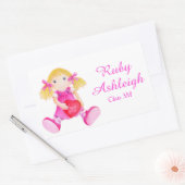 Girlie Doll art kids school book sticker (Umschlag)