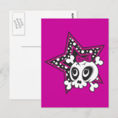 Girlie Emo Skull Postkarte (Vorne/Hinten)