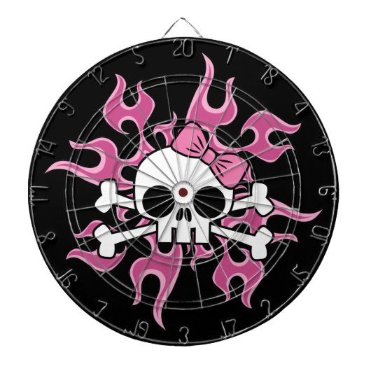 Girlie Flaming Skull Dartscheibe (vorne)