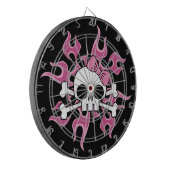 Girlie Flaming Skull Dartscheibe (Vorderseite Links)