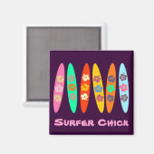 Girlie Flows Surfboards Magnet (Vorderseite/Rückseite)
