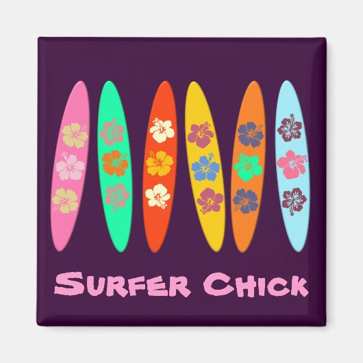 Girlie Flows Surfboards Magnet (Vorne)