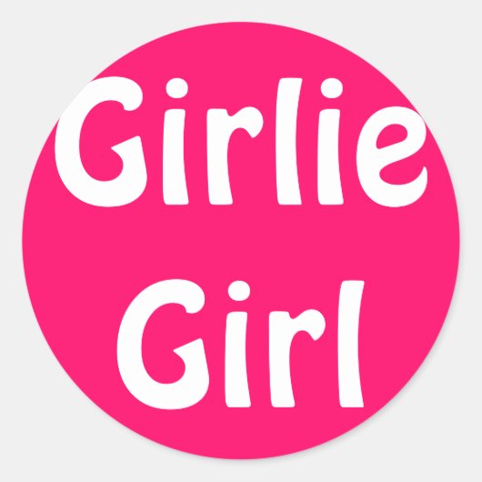 Girlie Girl Runder Aufkleber (Vorderseite)