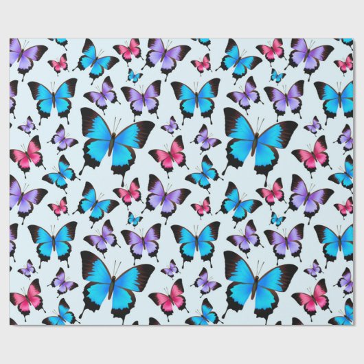 Girlie Girly Butterfly Butterfly Eleganter Spaß Geschenkpapier (Flach)
