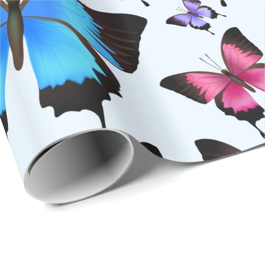 Girlie Girly Butterfly Butterfly Eleganter Spaß Geschenkpapier (Rolleneckpunkt)