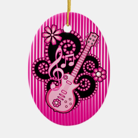 Girlie Gitarre Keramik Ornament (Vorne)